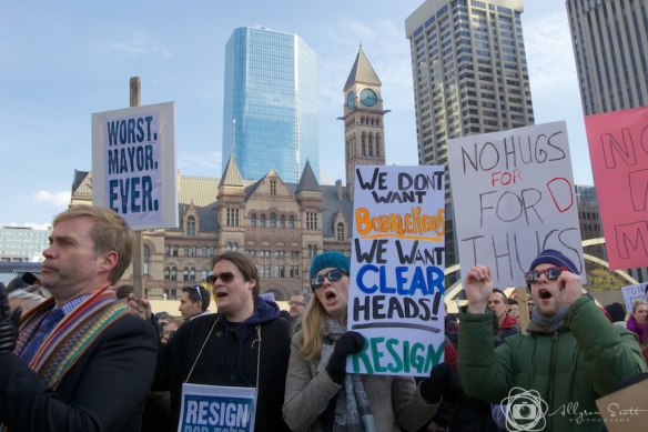 Rally at Toronto City Hall to oust Mayor Rob Ford